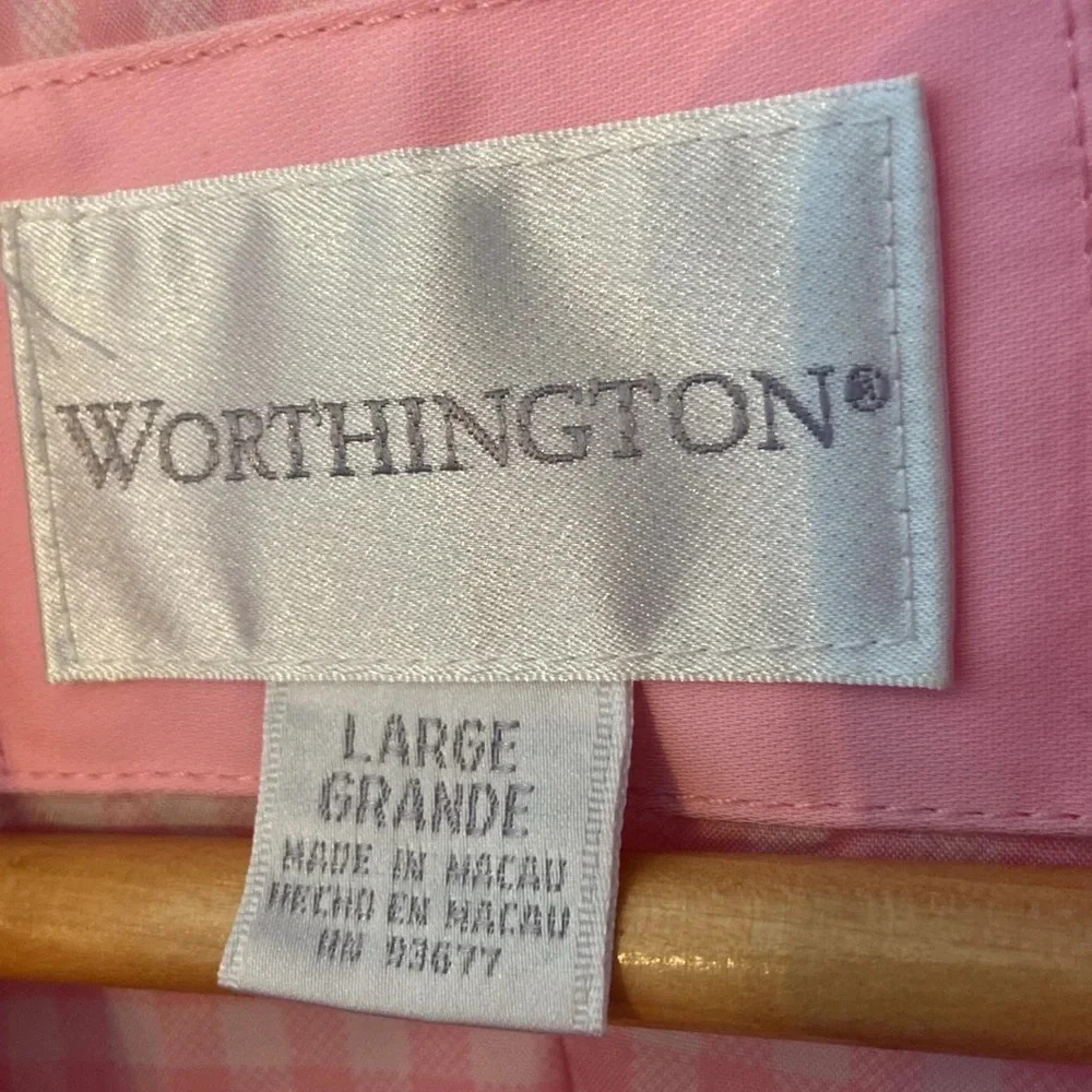 Worthington Women’s Pink Raincoat, LARGE - Picture 3 of 5